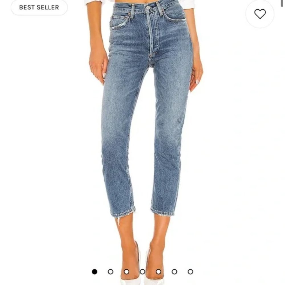 Agolde Riley High Rise Straight Crop Frequency Sz 26